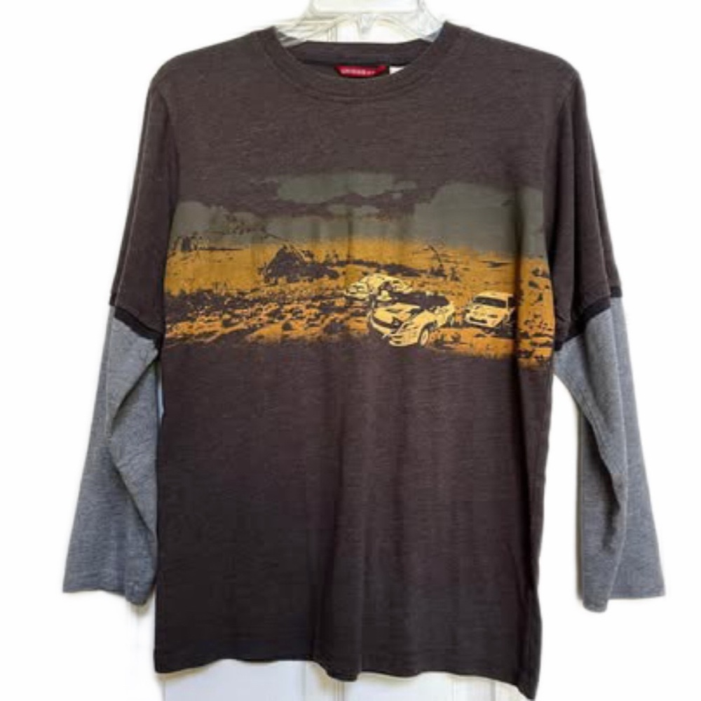 UNIONBAY Faux Layered Long Sleeve Shirt – Boys Large